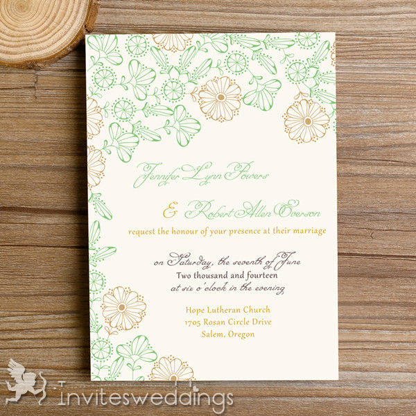 Green Wedding Invitation