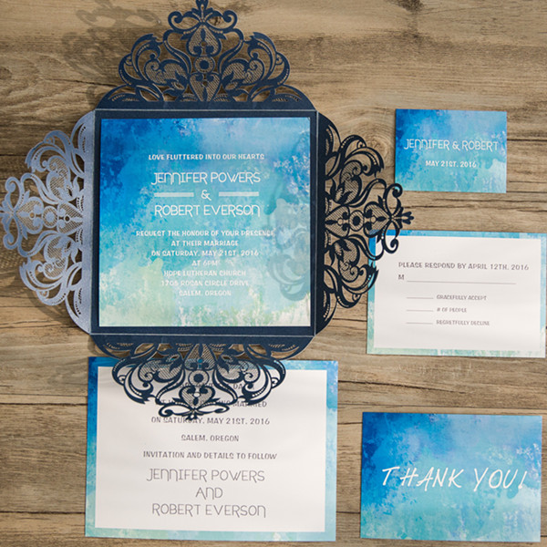 Blue Wedding Invitation