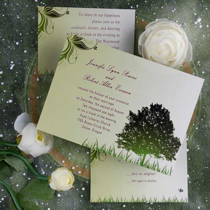 Green Wedding Invitation