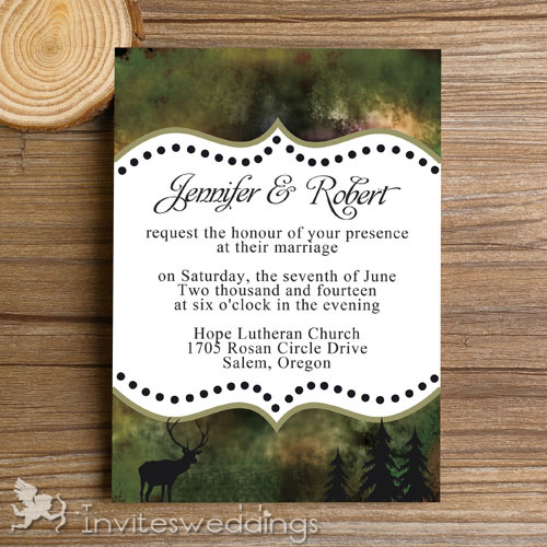 Green Wedding Invitation