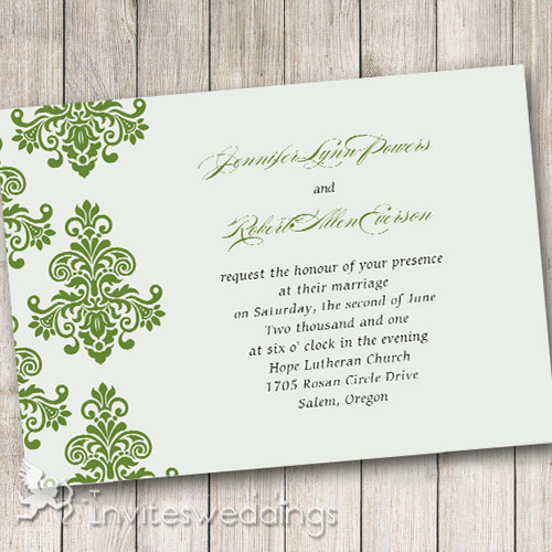 Green Wedding Invitation