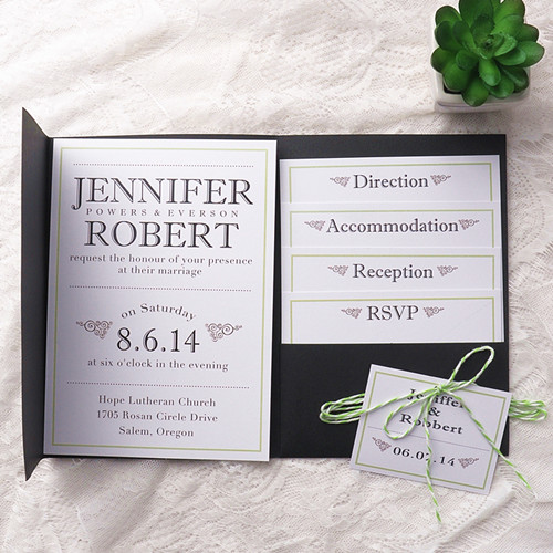 Green Wedding Invitation