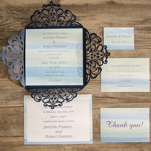 Blue Wedding Invitation