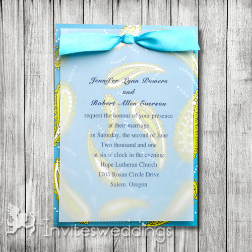 Blue Wedding Invitation