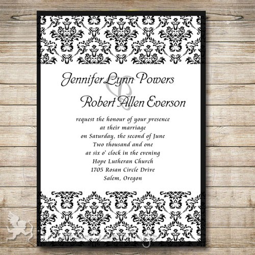 
Damask Wedding Invitation