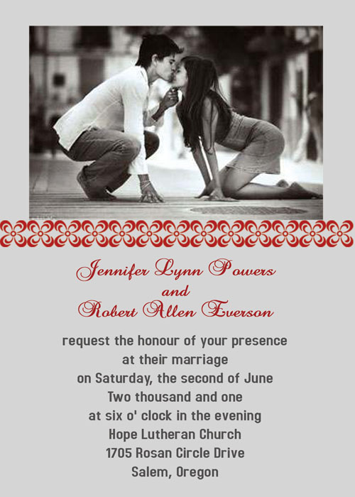 Photo Wedding Invitation