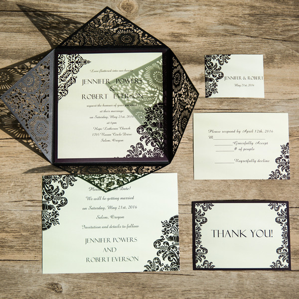 Laser Cut Wedding Invitation