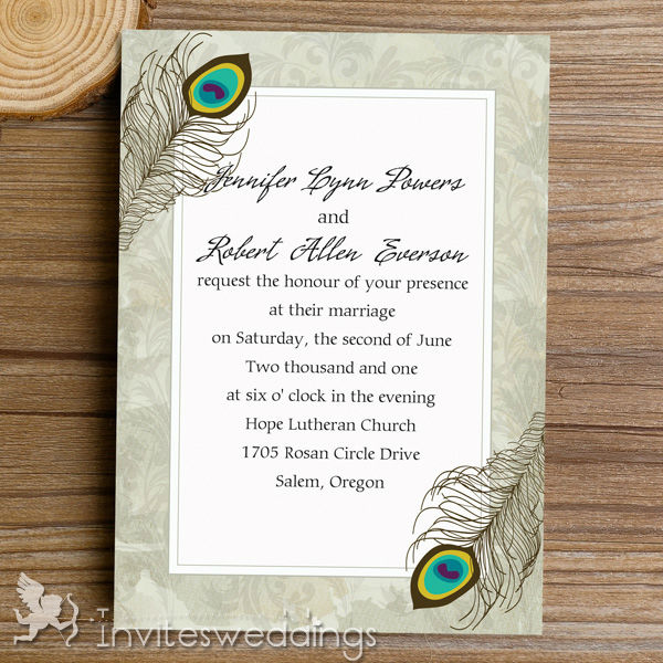 Peacock Wedding Invitation