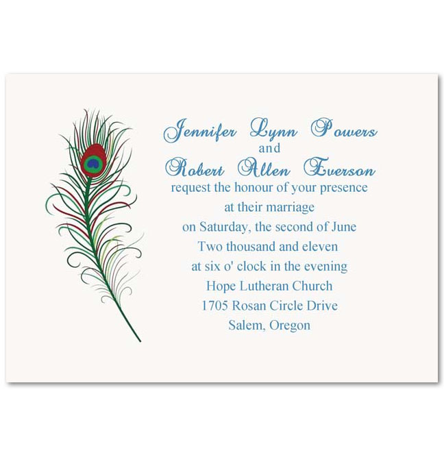 Peacock Wedding Invitation