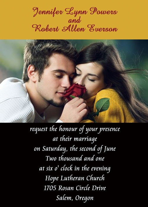 Photo Wedding Invitation