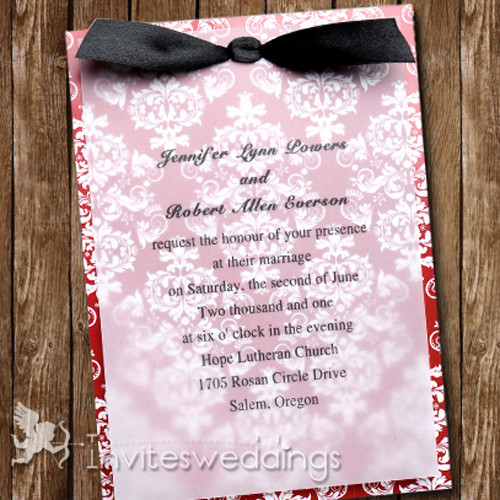 
Damask Wedding Invitation